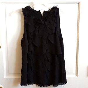 Black Ruffle Dress Top